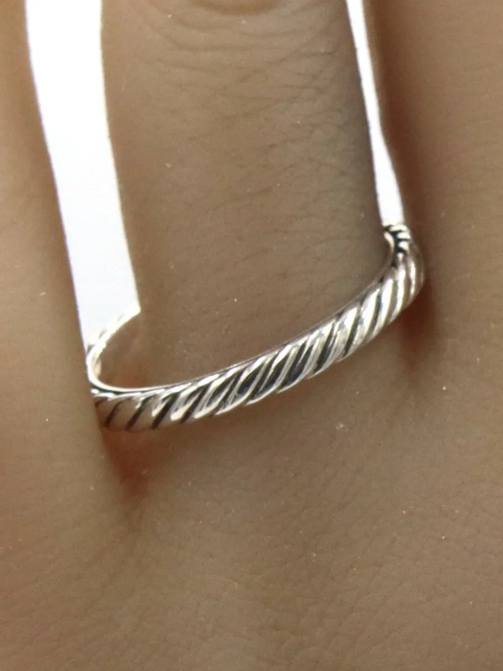 925 Sterling silver David Yurman cable stack ring